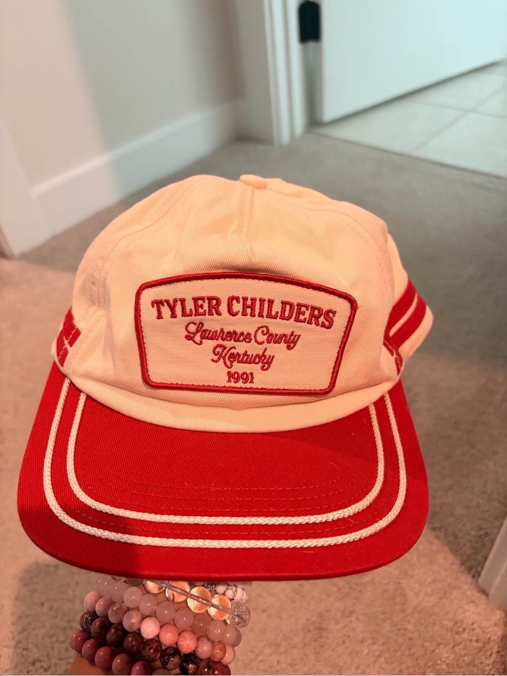 Kids Red and White Baseball Cap